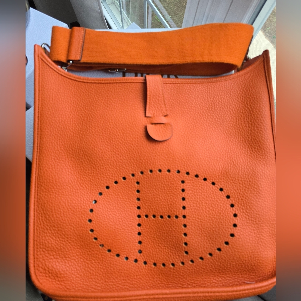 ‼️SOLD‼️Hermès Evelyne GM- Orange Taurillon Clemence Leather
